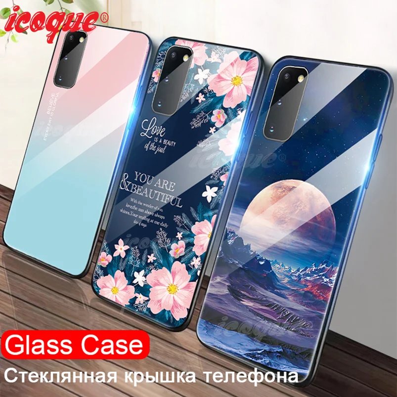 Luxury Glass Case For Samsung Galaxy S20 Ultra Note 10 9 S8 S9 S10 Plus A51 A71 A70 A50 A30 A20 A10 A7 2018 Phone Cover | Мобильные