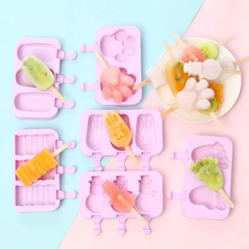 Силиконовая форма для мороженого морозильная камера DIY формы кубик льда формы для десертов поднос с палочки для сладостей