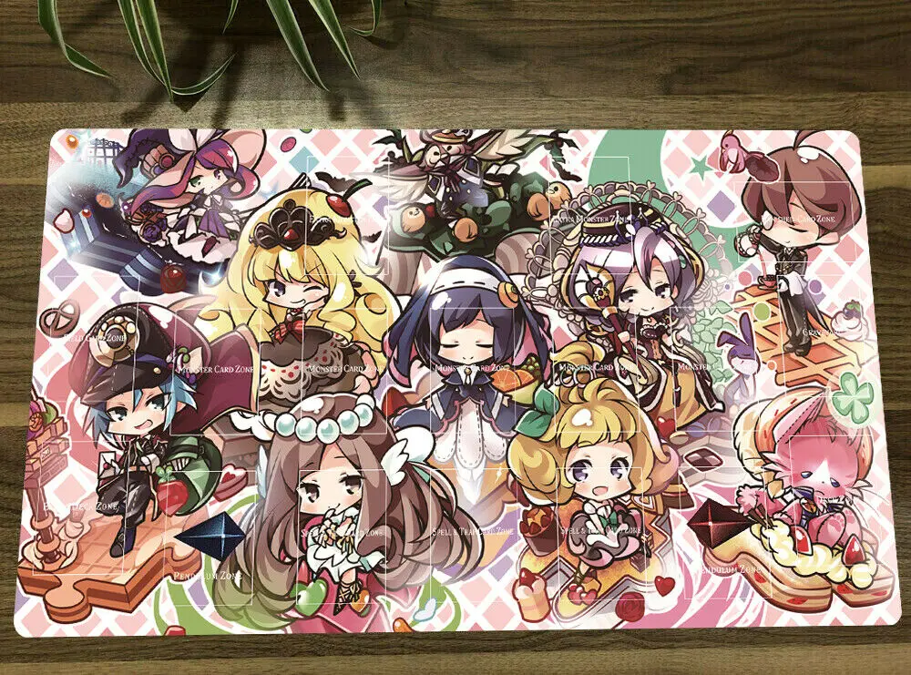 New Yugioh Play Mat Madolche Deck Tcg Ccg Ocg Mat Yugioh Trade Card Game Mat Tappetino Per Mouse Con Zone + Borsa Regalo Gratuita