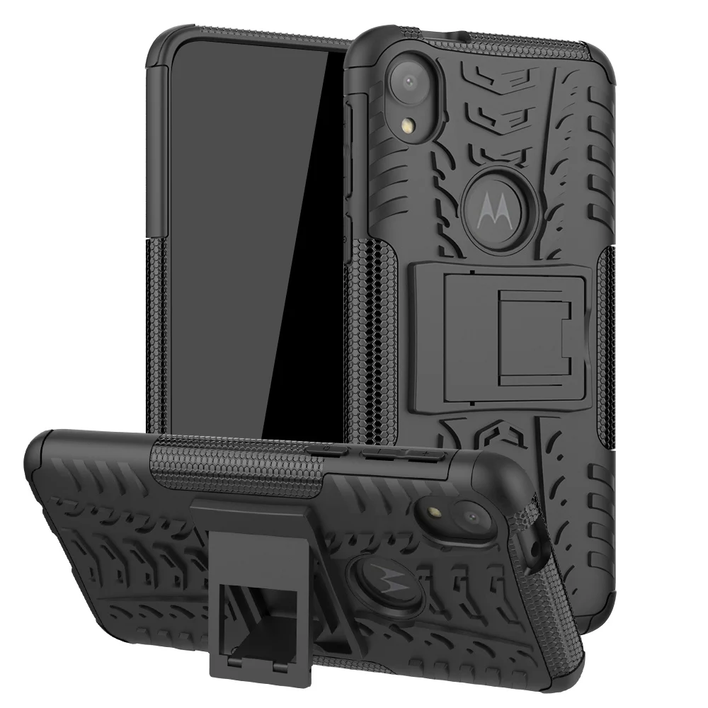 Для Motorola Moto E6 G7 Z4 Play G7 Plus G7 power Case жесткий пластиковый мягкий силиконовый гибридный бронированная подставка PC+ TPU чехол