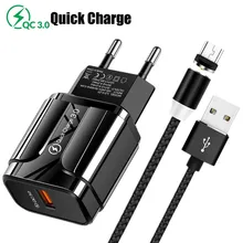 18W 3A быстро QC 3,0 Зарядное устройство магнитный usb-кабель для huawei Honor 10i 8A 8C 8X8 S 5X 6X 7X 6A 5C 4A 4X 4C 6C 7C 7A PRO Micro USB