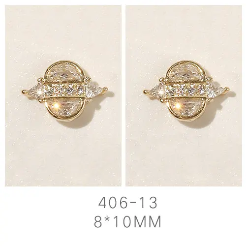 406-13 5 шт/лот кулон цепь дизайн ногтей 3d-сплав цирконовая жемчужина металлические аксессуары для ногтей ювелирные изделия DIY украшения ногтей талисманы - Цвет: 406-13