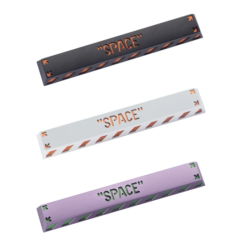 Barra de Espaço Holyoops Artesanal Keycap Anodizado Alumínio Compatível Cereja mx Interruptores Preto Laranja Roxo Verde 6.25u Cnc - Imagem 6