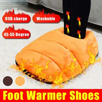 

12V USB Electric Heated Foot Warmer Comfortable Washable Fleece Suede Outdoor Indoor Office Car Home Relaxing Feet Warmer