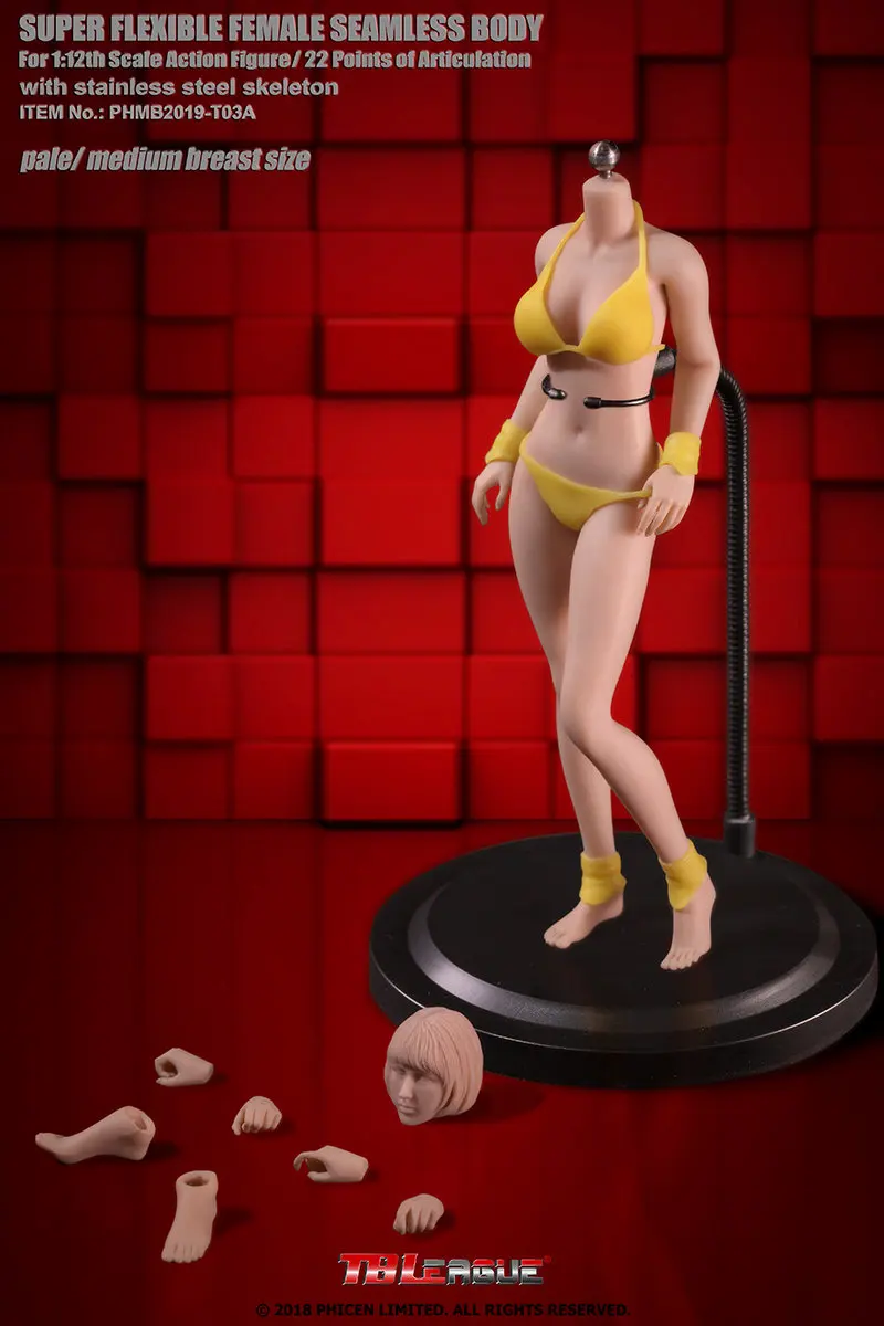 tbleague escala figura de ação do sexo feminino corpo sem costura com cabeça esculpir pálida suntan estatueta bonecas