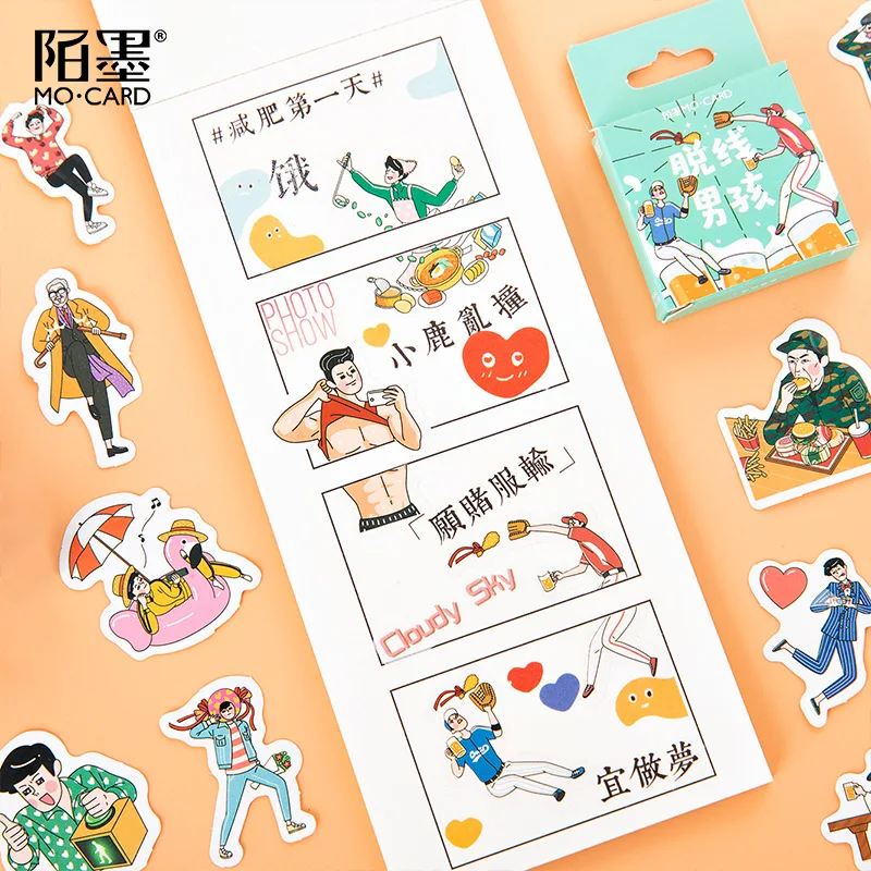 46 шт./лот наклейки kawaii Наклейки для скрапбукинга забавные мальчиков в коробке Diy