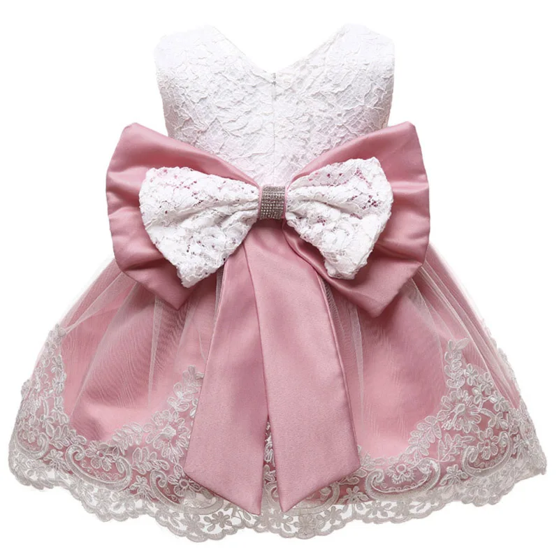Элегантное свадебное платье принцессы с цветочным узором для девочек платье для девочек праздничные Детские платья для маленьких девочек, одежда для детей 2, 6, 7, 8, 10, 12 лет - Цвет: Bean pink