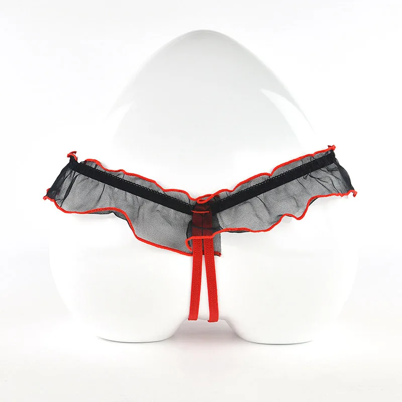 Women Panties Sexy Underwear Female Massage Pearl G-stings Lace Lingerie Hollow Thong Embroidery T-back String Briefs women panties,female underwear,lace panties,womens underwear
