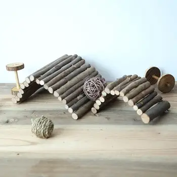 

Wooden Fence Bridge Non-Toxic Toy Hamster Guinea Pigs Hedgehog Small Animal Pet Cage Decor