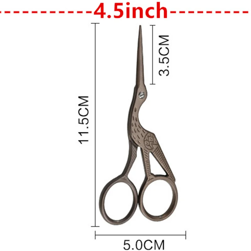 3," 4,5" кран вышивка крестиком ретро классический, винтажный, старинный, тонкая Вышивка Швейные портновские ножницы ручная работа DIY Бытовая ткань - Цвет: 4.5 inch Bronze