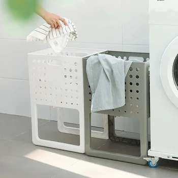 

Laundry Basket Folding Dirty Clothes Basket Organizer for Bathroom Laundry Hamper Multifunction Plastic Storage Basket Hamper