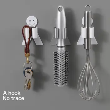 

1PC Self Adhesive Punch Free Mop Broom Rack Holder Wall Mount Storage Rack Clip For Household Bathroom Free Punch Mop Clip