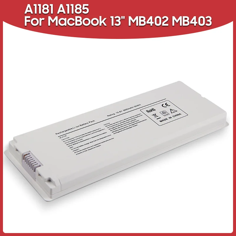 Оригинальный сменный аккумулятор 59Wh A1181 A1185 для MacBook 13 &quotMB402 MB403 MA566FE/A MB881LL/A батареи