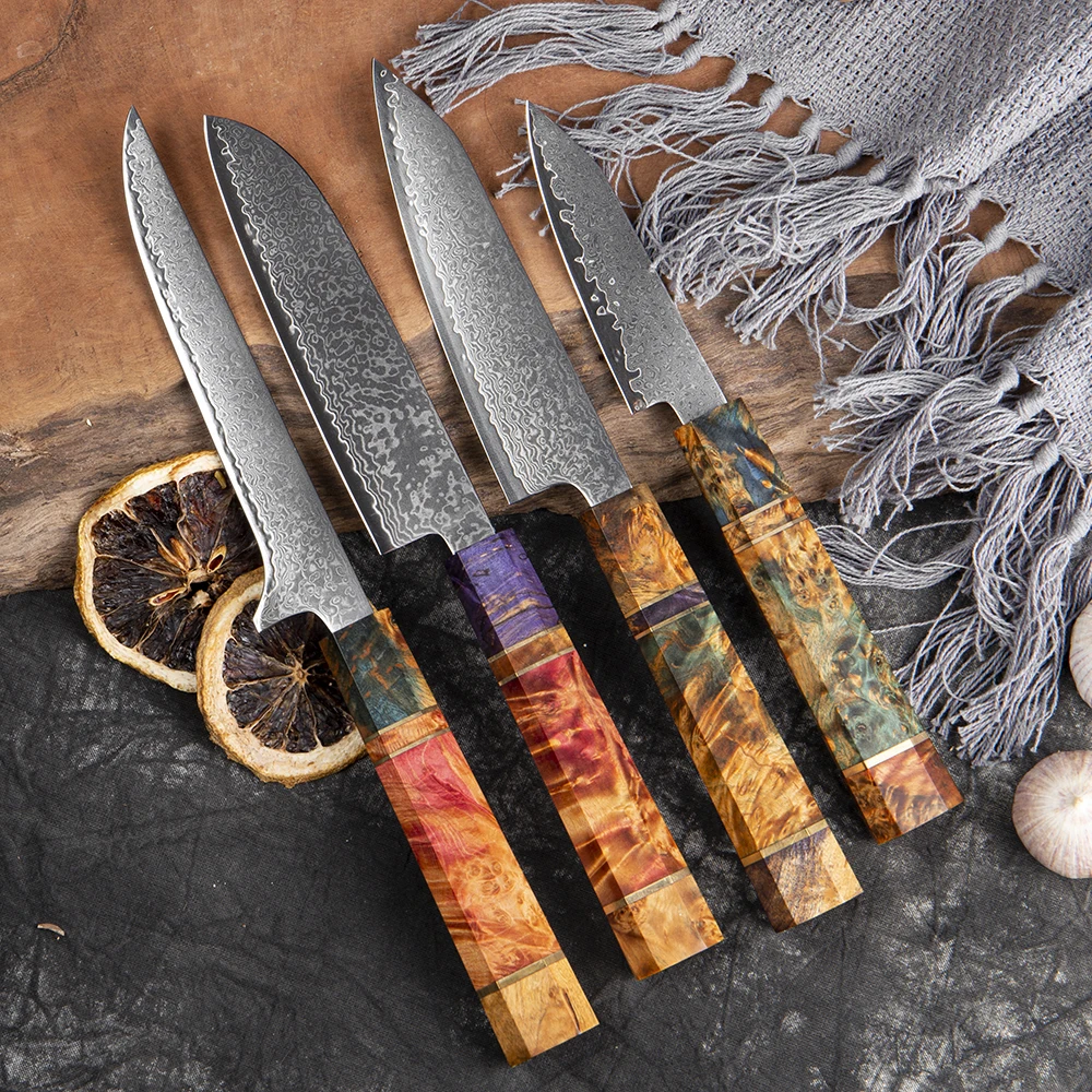 XITUO coltelli giapponesi in acciaio di damasco Set 2-9 pezzi manico in  legno condensato coltelli Nakiri Chef coltello Santoku coltello da cucina  mannaia - AliExpress