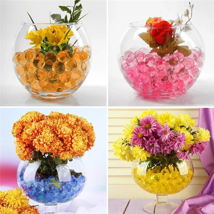 500pcs bag crystal earth lovely hydrogel magic gel jelly ball or blue sea doll vase decorated crystal mud wholesale