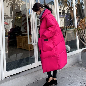 

High Quality Winter Jacket For Women Coat Fashion Female Stand collar hooded Women Parka streetwear Warm Overcoat Parkas MY15