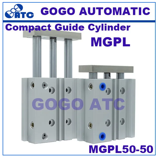 

SMC type Compact Guide Cylinder With Air Cushion MGPL50-50 Ball Bushing MGP MGPL series new thin rod cylinder MGPL-50X50