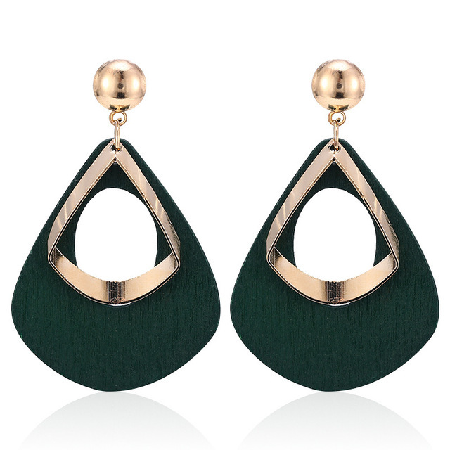 Flax Hemp Rope Round Ball Wood Women's Earrings 2020 New Style Long Yellow Blue White Candy Color Fashion Jewelry