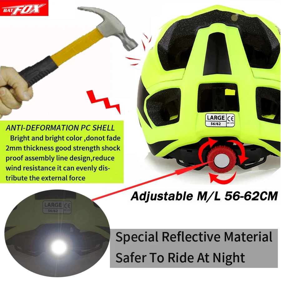 Tanie BATFOX jazda na rowerze kask kobiety mężczyźni rowerów kask mtb rower górska droga bezpieczeństwo na rowerze sport na świeżym powietrzu lekki duży daszek kask
