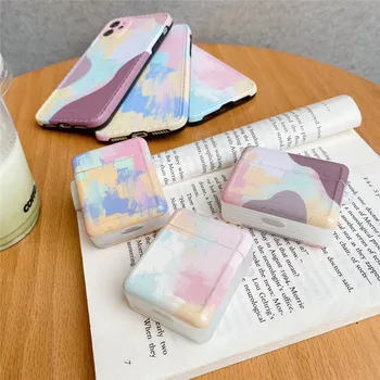 

3D cute INS graffiti oil painting soft silicone Headphone Earphone case for Apple airpods 1 2 3 pro Wireless Headset cover gift