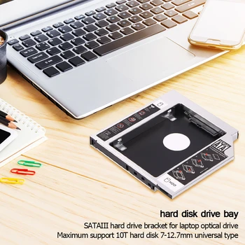 

Universal HDD/SSD/DVD Caddy 7-12.7mm SATA 3.0 2.5 Hard Drive Carrier Case Adapter DVD SSD For Laptop Optical Bay HDD Case