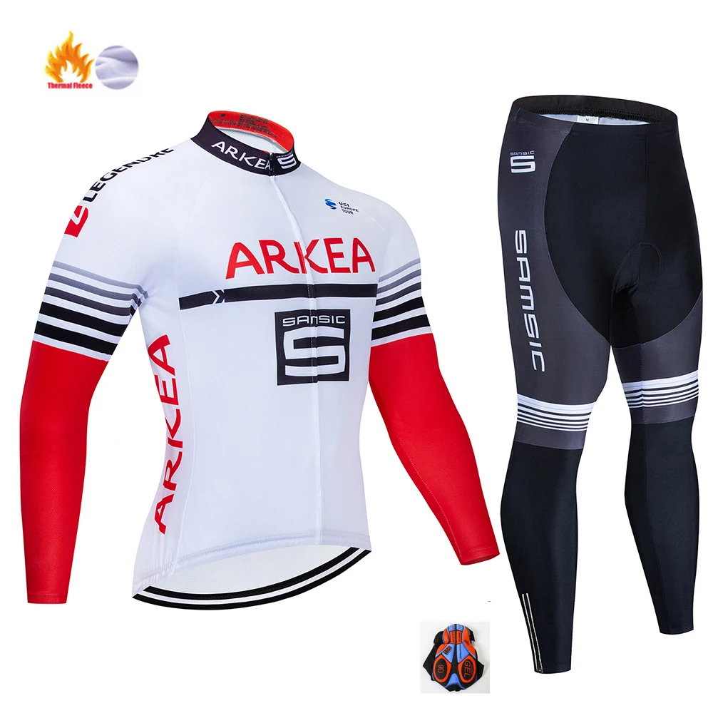 3 Ropa Ciclismo, Мужская зимняя велосипедная Джерси,, длинный рукав, термо флис, одежда для велоспорта, MTB, одежда для велоспорта, гоночные спортивные костюмы ARKEA - Цвет: 3