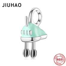 Подлинная 925 пробы Серебряная кухонная посуда венчик для яиц бисер подходит к оригинальному браслету Pandora для изготовления ювелирных изделий