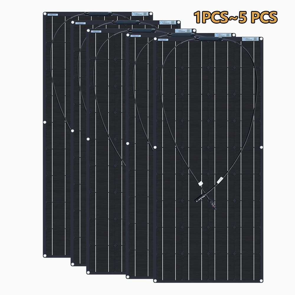 Гибкая солнечная панель Pate 12v 1 шт ~ 5 18v 120W черный 18V 24V 36v 240w 360W 600W зарядное