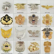 Высокое качество авиалиний пилот футболки темно-синего цвета шляпа Металлический Значок США Военная рубашка Униформа ранг Кепка значок