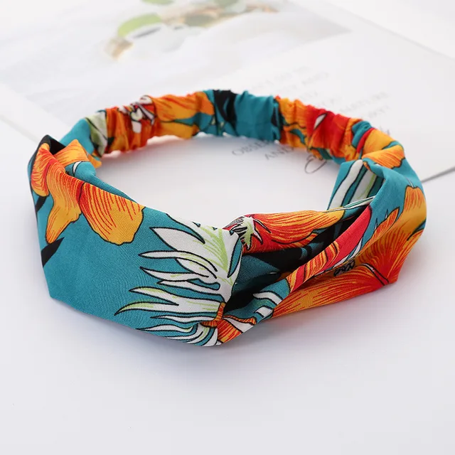 Virhair Women Cross Solid color Hair Bands Girls Print Flower Headbands Fashion Turban Make up Hair Accessories FD127 4