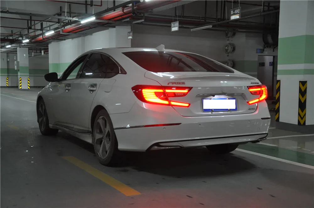 Чехол для задней лампы, светодиодный для Honda Accord задние фонари задний фонарь, светодиодный фонарь для торможения, движущийся световой сигнал