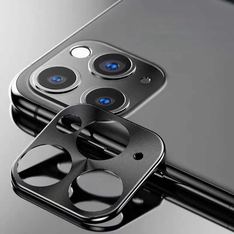 Металлическое защитное кольцо для объектива камеры для iphone 11 Pro Max XS Max XR X 8 7 Plus защита задней камеры iphone 11 Защитная крышка аксессуары - Цвет: black