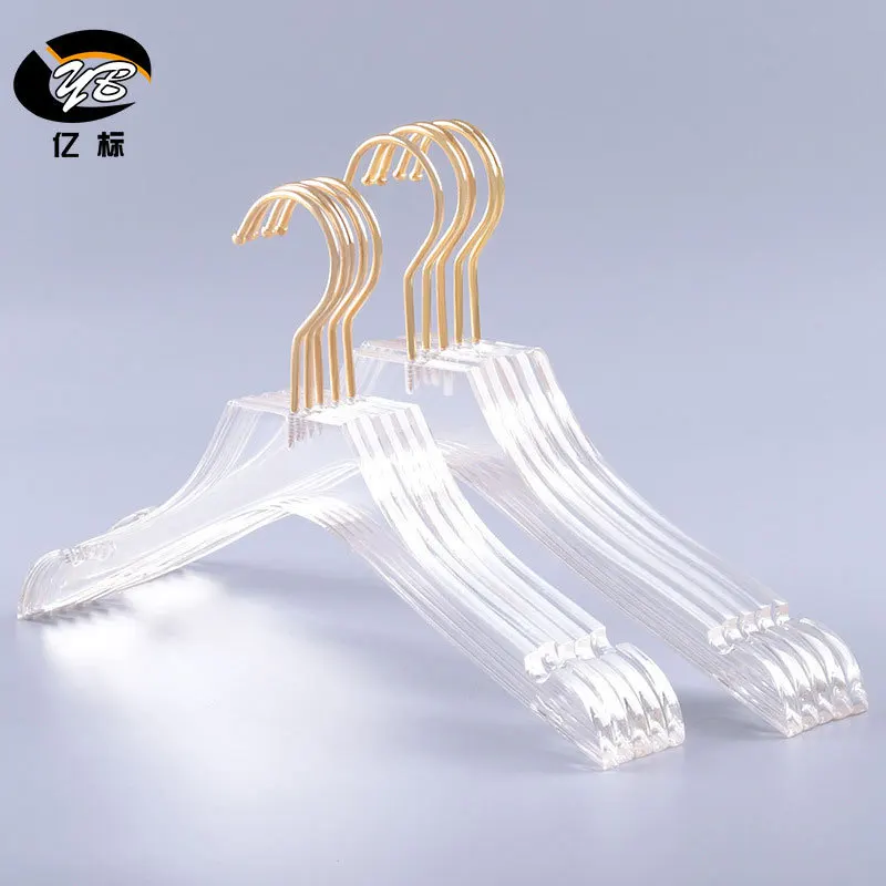 Yi biao Manufacturers Direct Selling Clothes Hanger Acrylic Transparent Clothes Hanger Wedding Dress Studio Clothing Store Trans