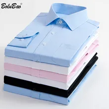 BOLUBAO Мужская рубашка высокого качества с длинным рукавом, однотонная мужская модная рубашка в британском стиле, приталенная Мужская Уличная Повседневная рубашка