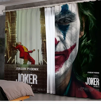 

Anime Joker Movie 2 Panels/Set Window Curtains Block out Fabric Drapes Darkening Thermal Insulated Living Bedroom