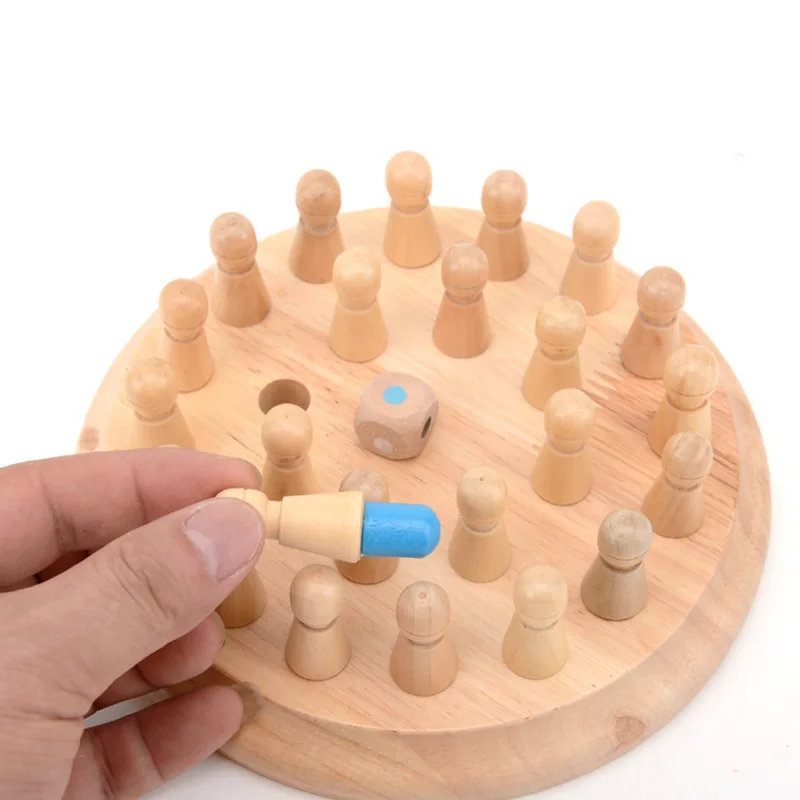 

Kids Wooden Memory Match Stick Chess Game Fun Block Board Game Montessori Educational Color Cognitive Ability Toy for Kids