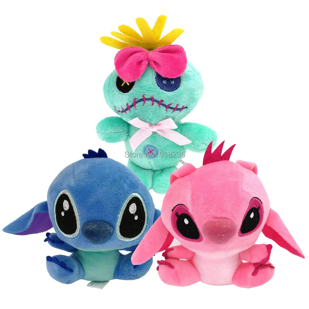 

3PCS Lilo & Stitch Scrump Stitch Angel Pink 11.5CM Plush Keychain Pendant Stuffed Toy Retail
