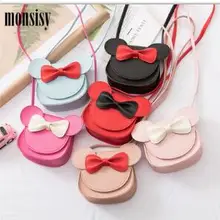 Сумка для монетного кошелька для девочек, Детский кошелек, маленькая сумка для монет, милый бант для мыши, Детская сумка для денег, Детская сумка на плечо, кошелек