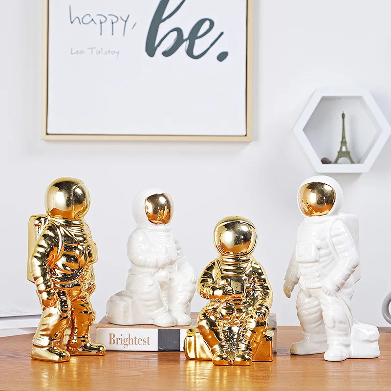 Creative Ceramic flower vase Astronaut Sculpture Robot Rocket Space Man Statue Cosmonaut Home Decoration for Craft Table Decor Creative Ceramic flower vase Astronaut Sculpture Robot Rocket Space Man Statue Cosmonaut Home Decoration for Craft Table Decor