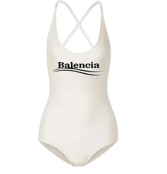 

Summer New Fashion Adult Female One-Piece Solid Color Letters Women's Swimming Bathing Suit Swimsuit Swimwear
