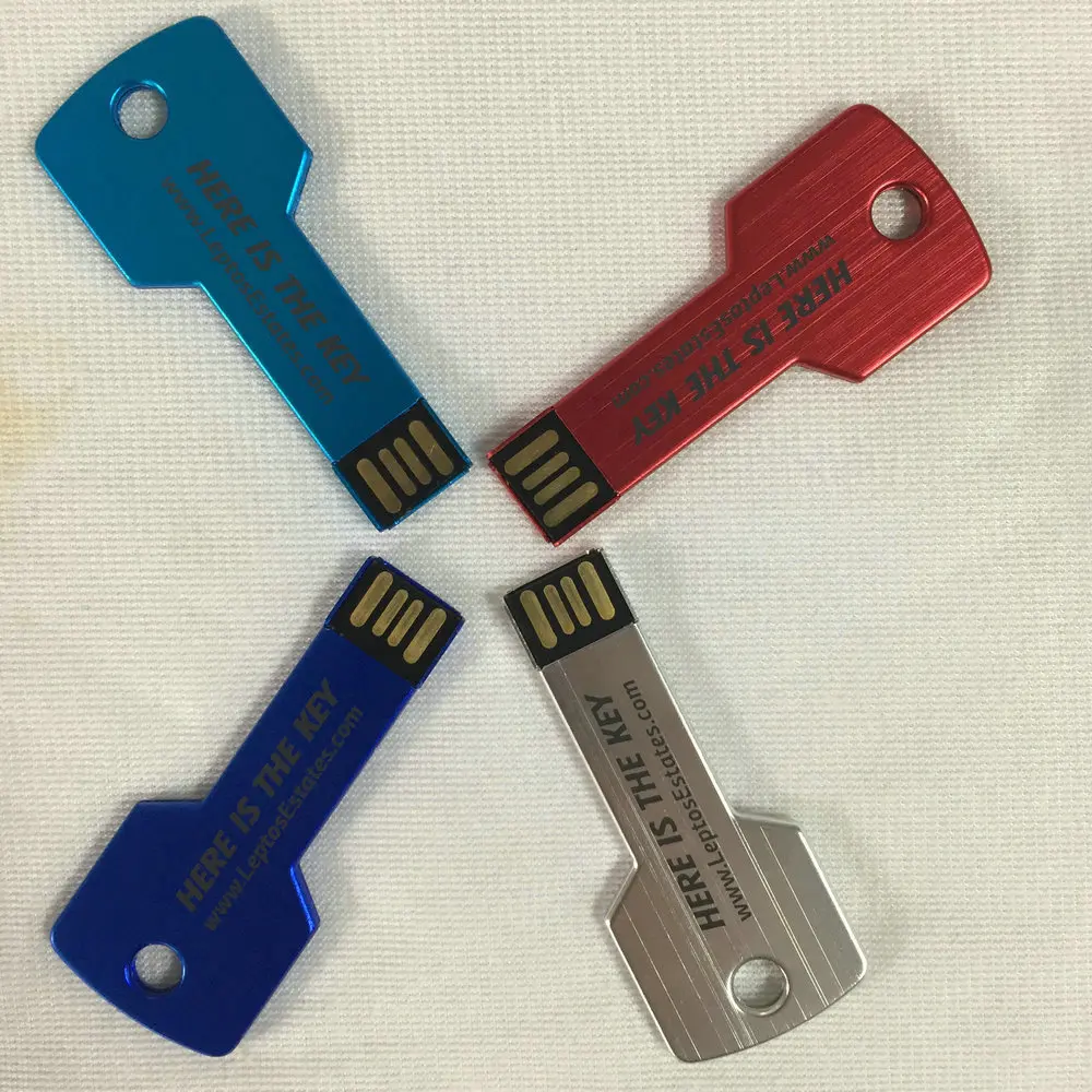 Флеш накопитель USB 2 0 металлический в форме ключа 10 шт./лот 4 ГБ 8 16 32 ГБ|USB