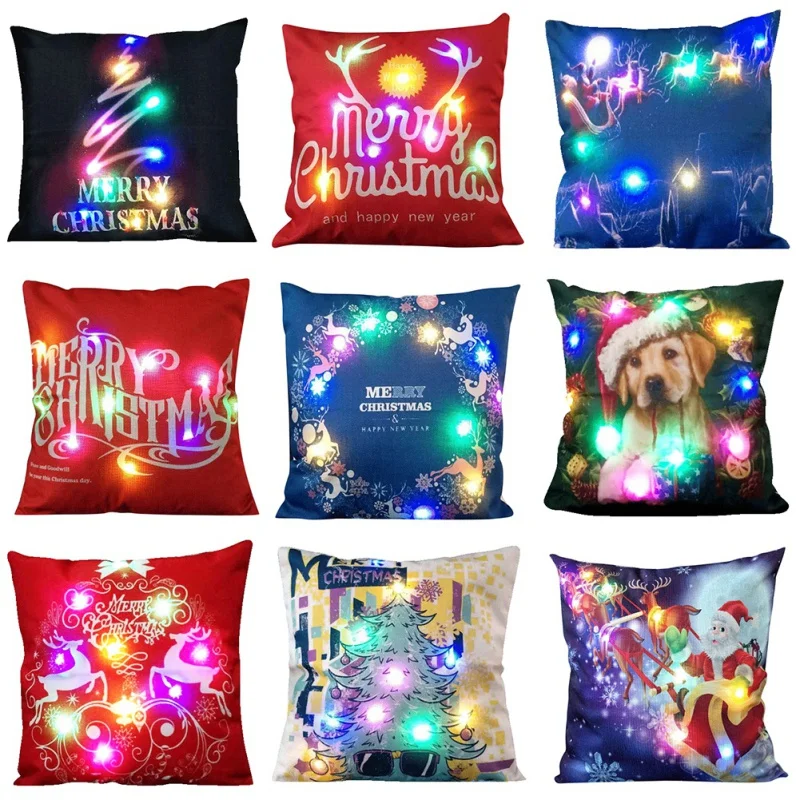 

Emoji Pad Pillow Emoticon Smiley Cool LED Cotton Blend Christmas Printed Pillowcase Throw Pillow Case Cushion Cover Decor