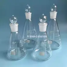 1 шт 50 мл до 1000 мл лабораторное боросиликатное стекло Erlenmeyer коническая колба с заземленной пробкой