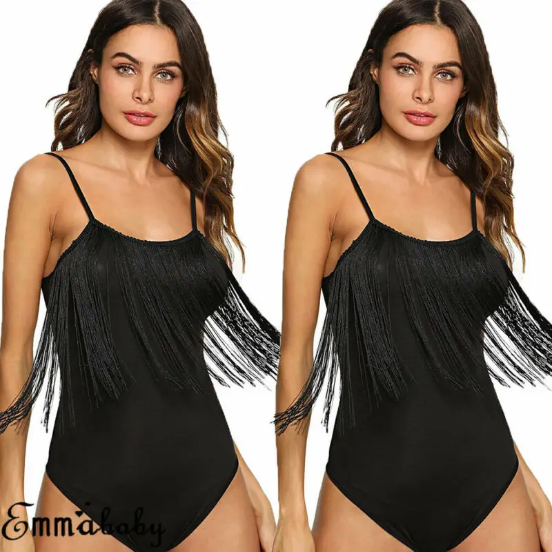 

Sexy tassels one piece swimsuit women unpadded pure swimsuit black 2019 new summer beach wear swimsuit Simming suit