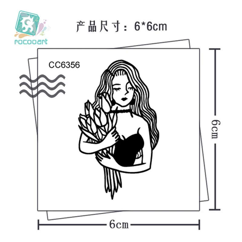 30 Sheets 6X6cm Different Small Tattoo Design Black Old School Style Women Temporary Tattoo Sticker Body Art Fake Hands Tatoo