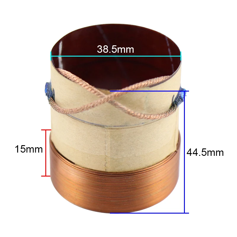 SHEVCHENKO 38.5mm 8Ohm Bass Voice Coil 4-Layer Rround Copper Wire Coil Speaker Accessories Fiberglass Material 2pcs