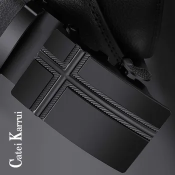 

Catei Karrui Men's Ratchet Leather Belt for Dress, Sliding Automatic Buckle Belt Fit Waist up op Quality Belt Cummerbunds