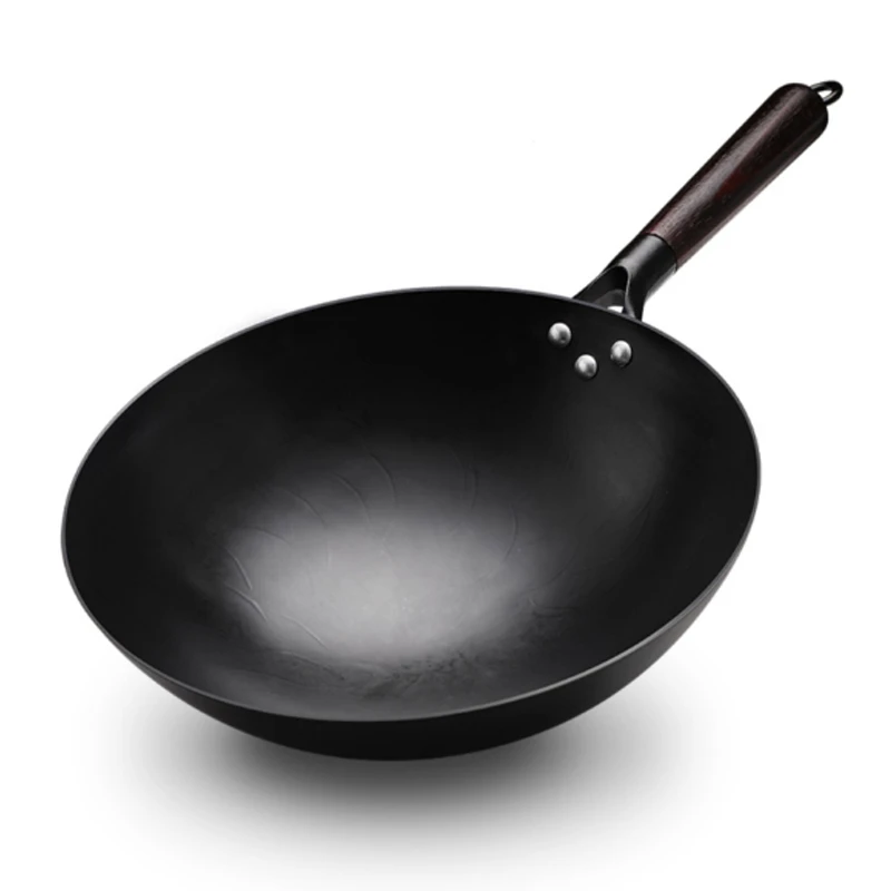 High quality handmade iron pan 32cm34cm uncoated cooking pot gas stove suitable for non-stick household kitchen pots | Дом и сад