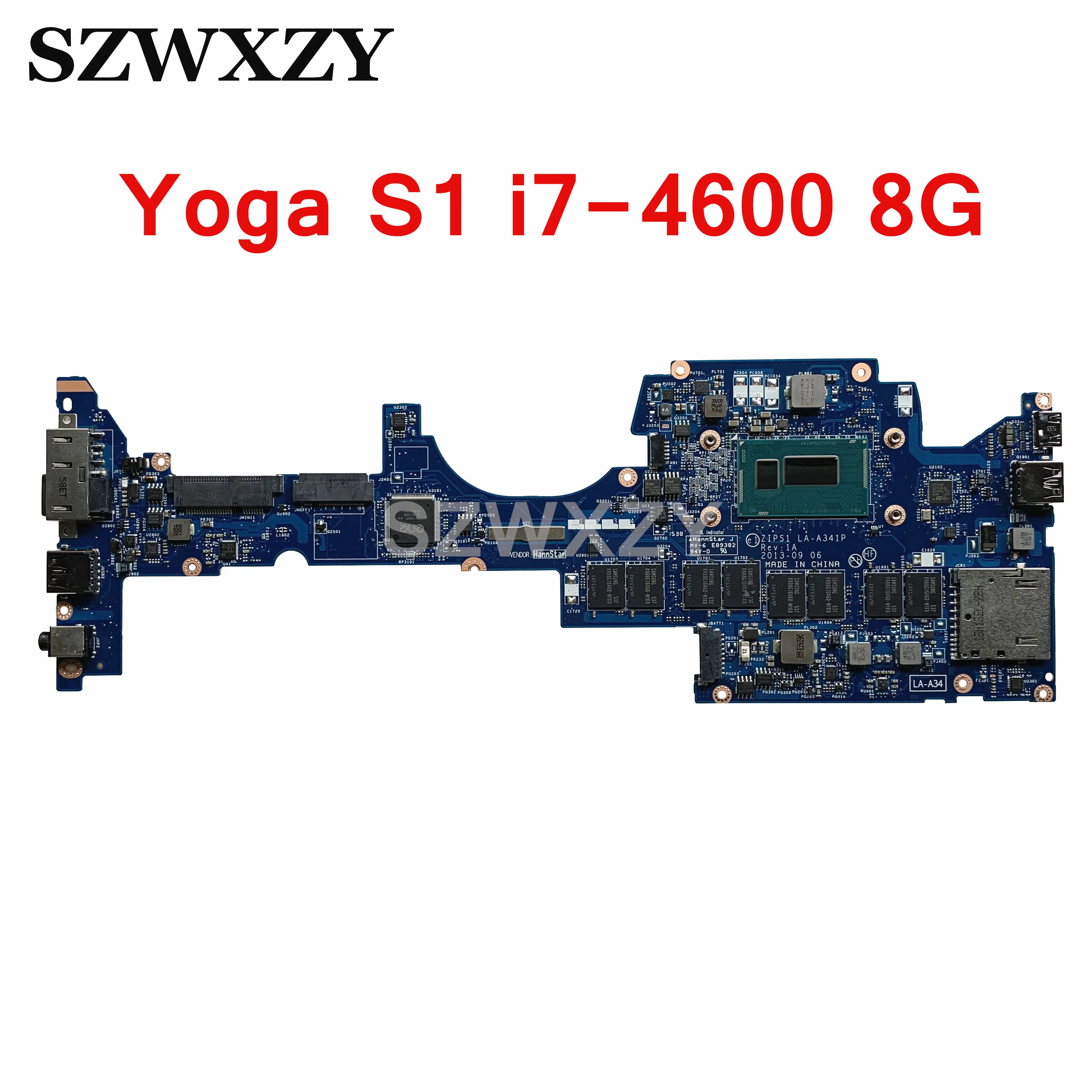For Lenovo Yoga S1 Laptop Motherboard i7-4600U CPU 8GB LA-A341P 00HT151 00HT153 04X5478 04X5479 | Компьютеры и офис
