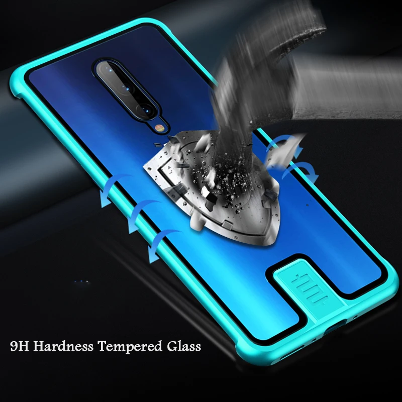 Роскошный Алюминиевый металлический чехол из закаленного стекла для Oneplus 7/7Pro чехлы для Oneplus 7 Pro металлический бампер рамка Coque